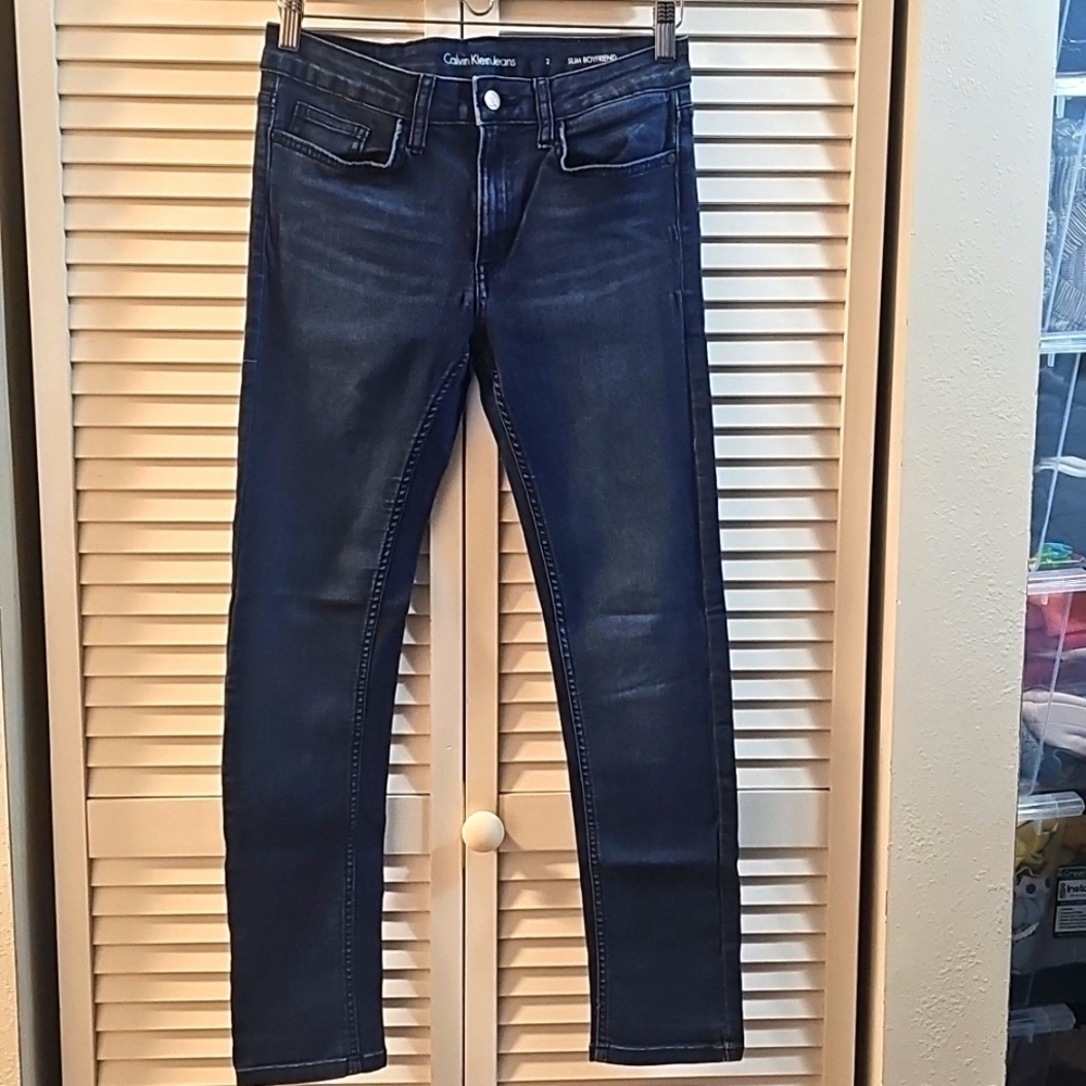 Woman's Calvin Klein Jeans Slim Boyfriend, Color Blue, Size 2